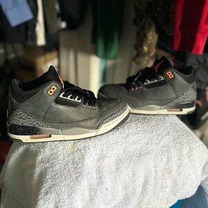 Jordan Black and Orange Athletic Shoes